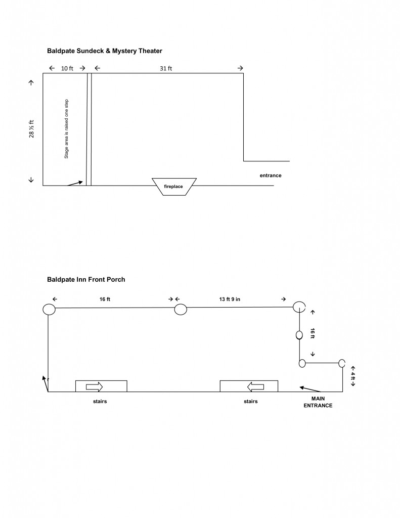 Baldpate Inn SunDeck & Front Porch Dimensions